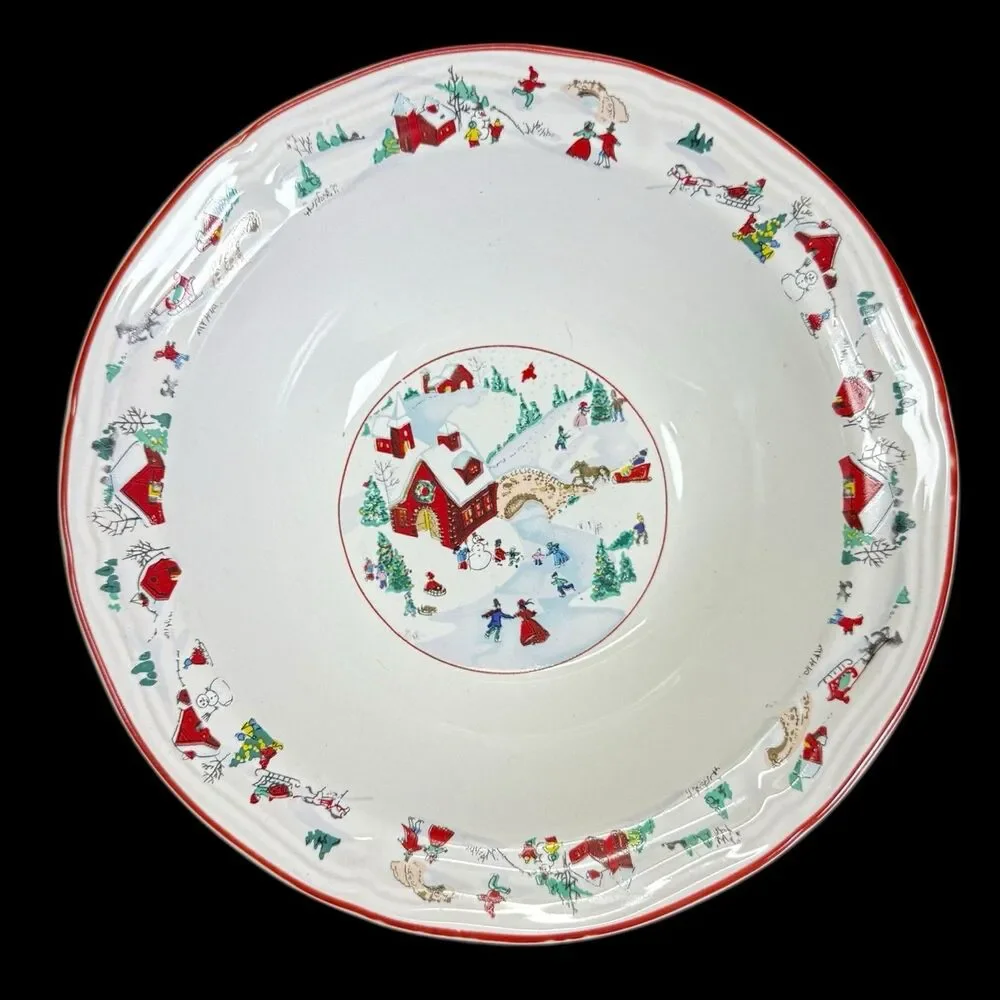 Vintage Farberware 1995 White Christmas #391 Babanovsky-Lot of 3 Cereal‎ Bowls